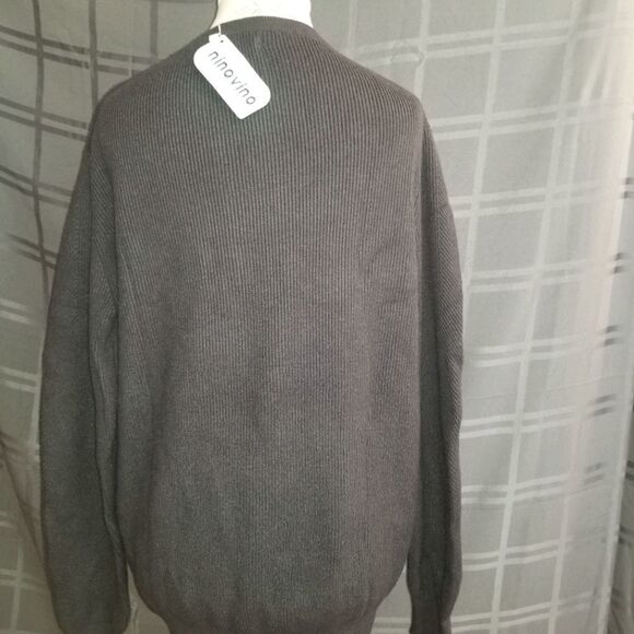 Ninovino Mens Grey Ribbed Sweater NWOT Large - Picture 2 of 5